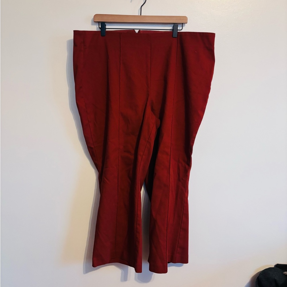 Loft plus high waist dress pants in burnt orange rust colored size 20 with elast